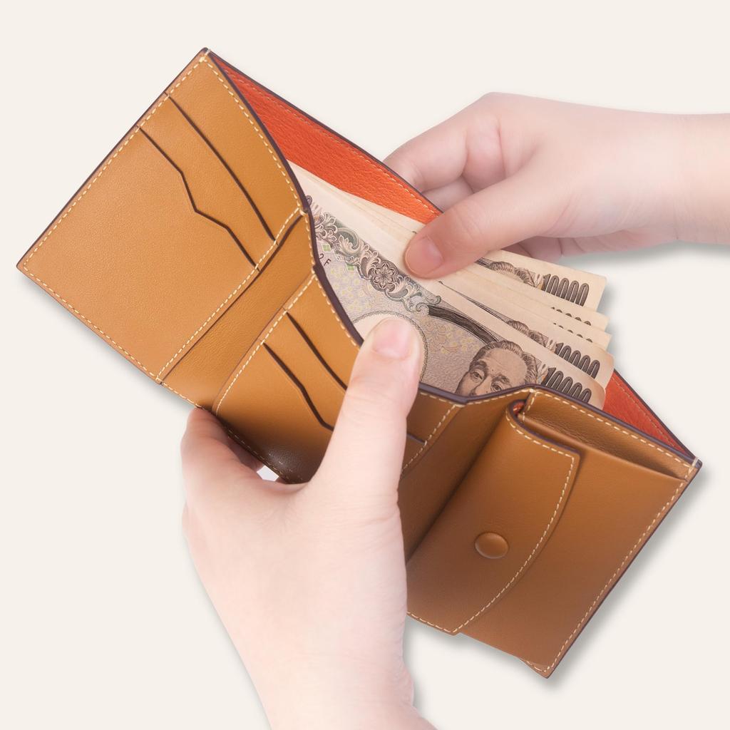 COGURE Трехсекционное портмоне для мужчин и женщин, Натуральная телячья кожа с тиснением, Компактное портмоне с ремешком, с отделением для купюр, монетницей, слотами для карт, подарочная коробка