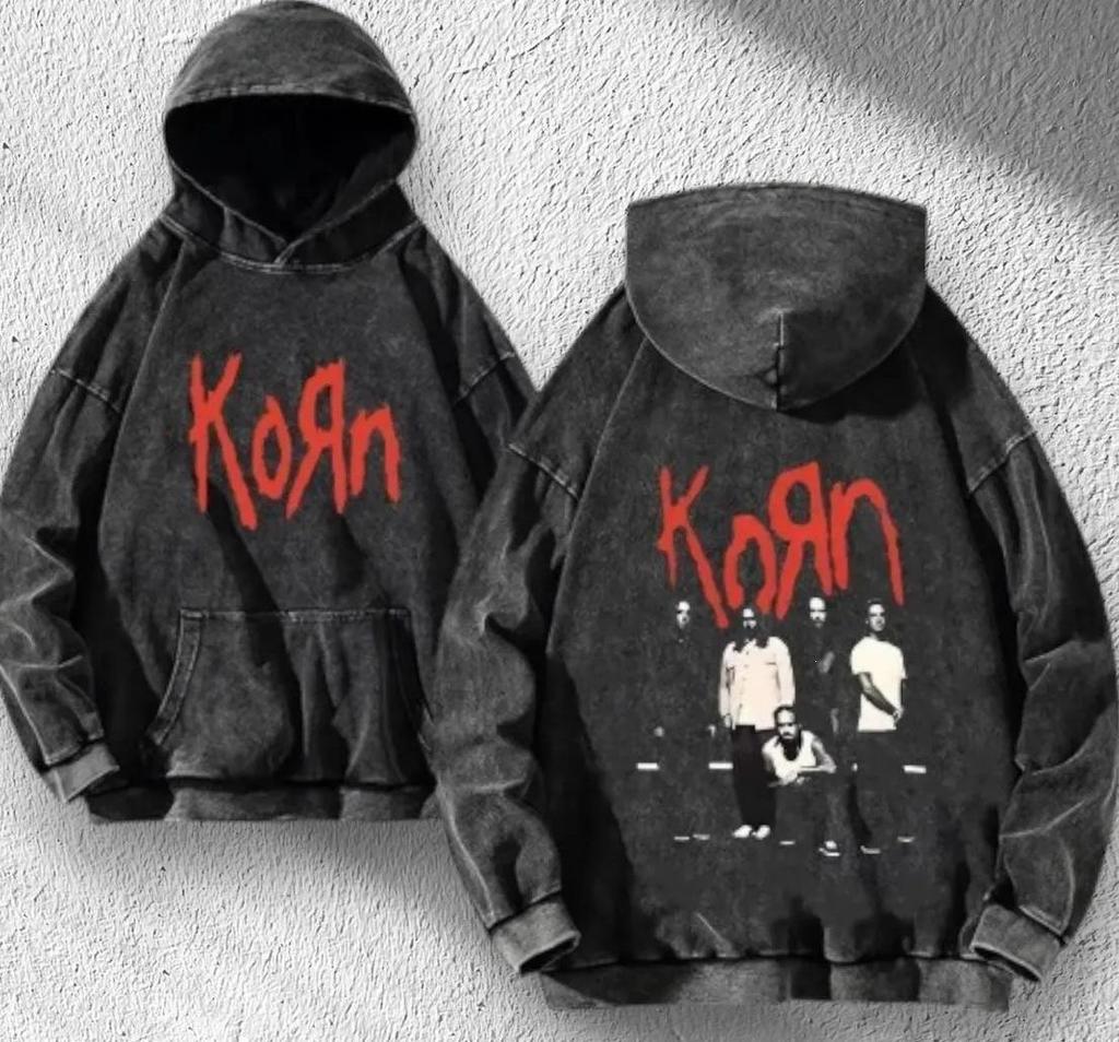 Ретро-худи из хлопка Korn World Tour с эффектом потертости