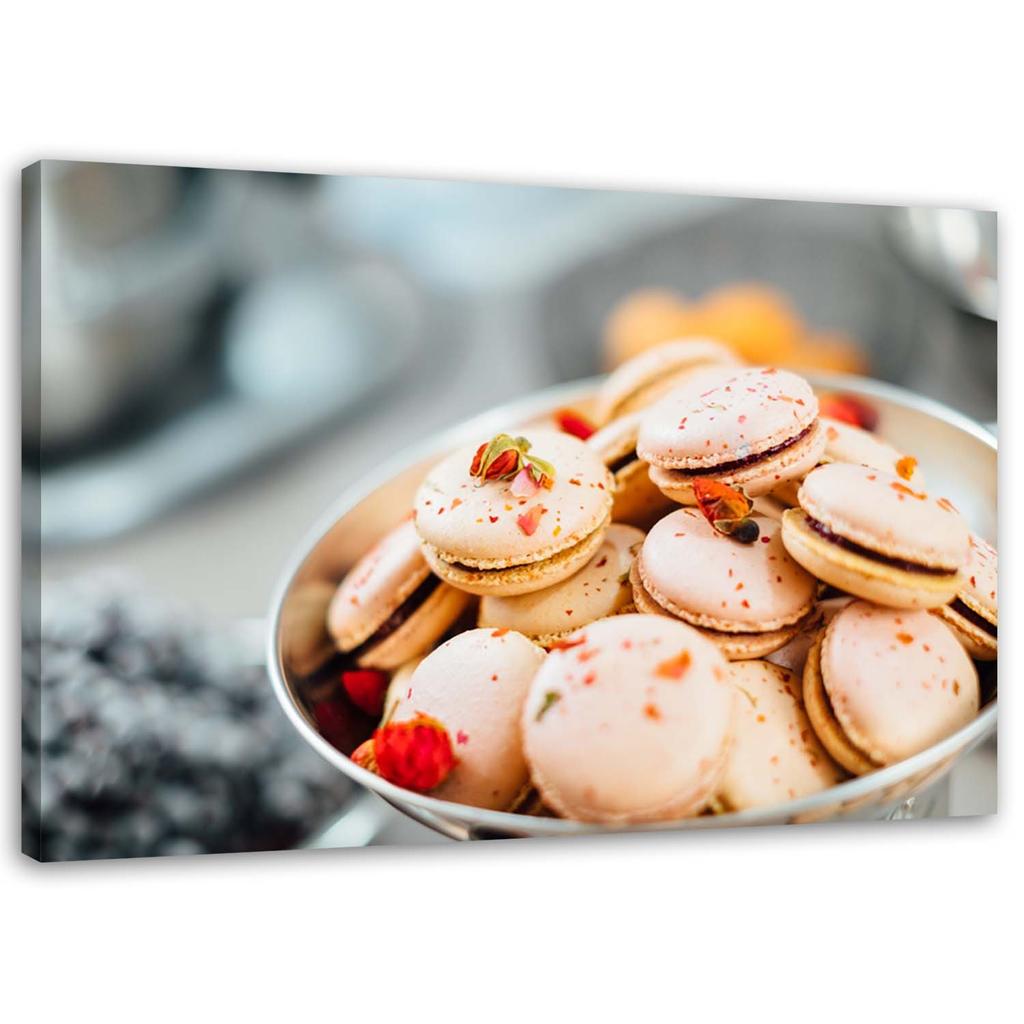 Canvas print, Rose macarons