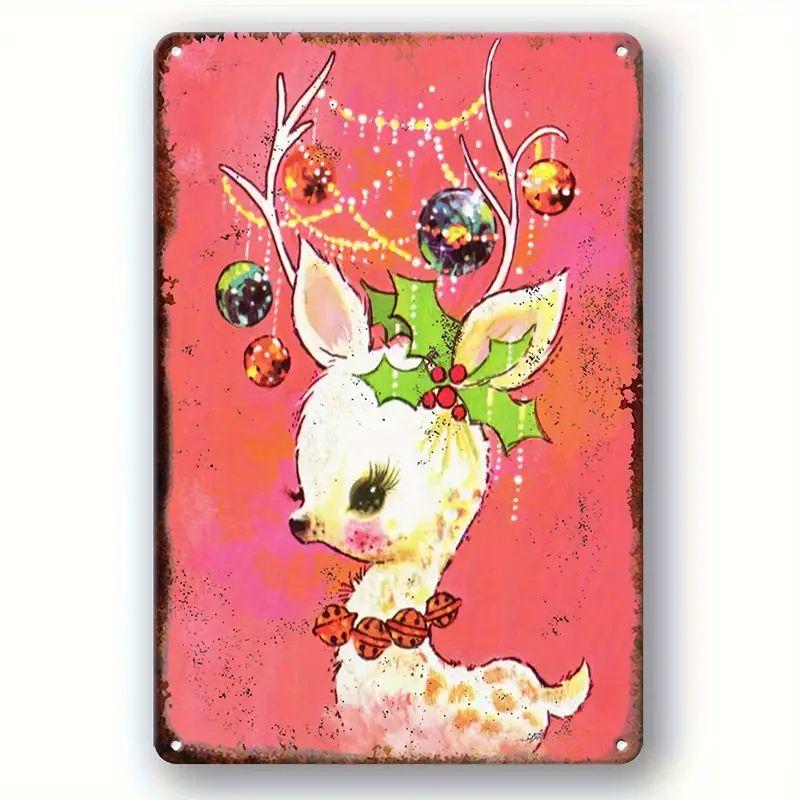Винтажный металлический постер Рождественский эльф Металлические жестяные таблички Постеры Тарелка Красочный визуальный эффект Настенное искусство для Кафе Бара Офиса Клуба Паба