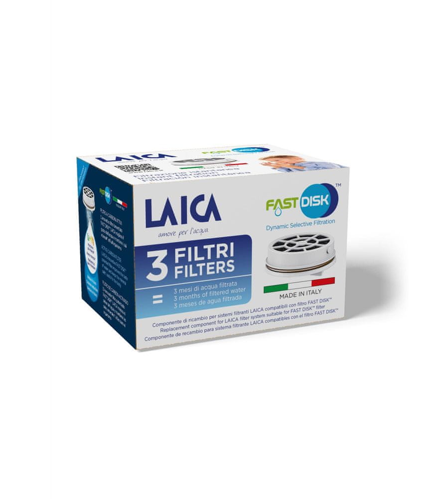 LAICA FAST DISK Water Filters 3 pcs. Cartridges for Filter Bottles and Carafes
