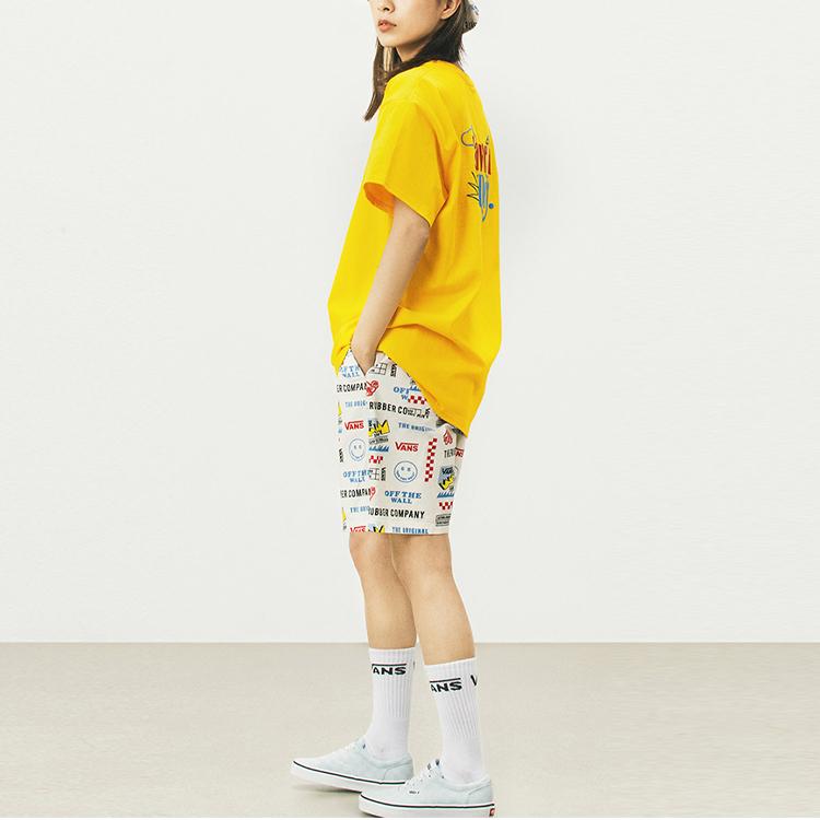 Vans T Shirts Women's Yellow Crew Neck Moderate Mock Two Piece VN0A5F3X85W