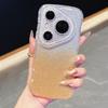 KEYSION Чехол с градиентом, блестками и стразами для Huawei Pura 70 80 Pro 80 70 Ultra, с волнистым краем, защитой камеры, противоударный