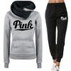 Womens Tracksuit Outfits Autumn Winter Hooded Sweatshirt +Black Sweatpants High Quality Ladies Daily Casual Warm 2 Piece Set