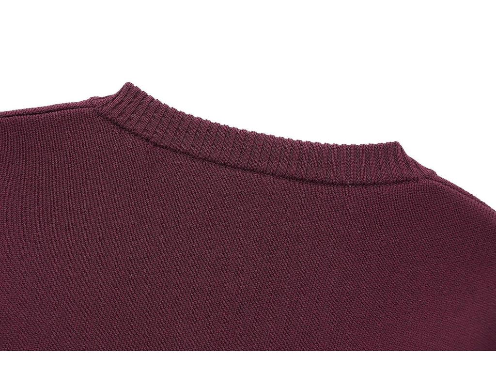 Женский однобортный вязаный кардиган с круглым вырезом в европейском и американском стиле - модный универсальный дизайн, модель #1822106