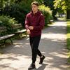 Tapered Jogger Sweatpants 2Pcs/Set Men Sweatsuit, Quarter Zip Hoodie And Sweatpants, Sweatsuit Athletic Tracksuit Sweat Suit for Jogging Gym Workouts