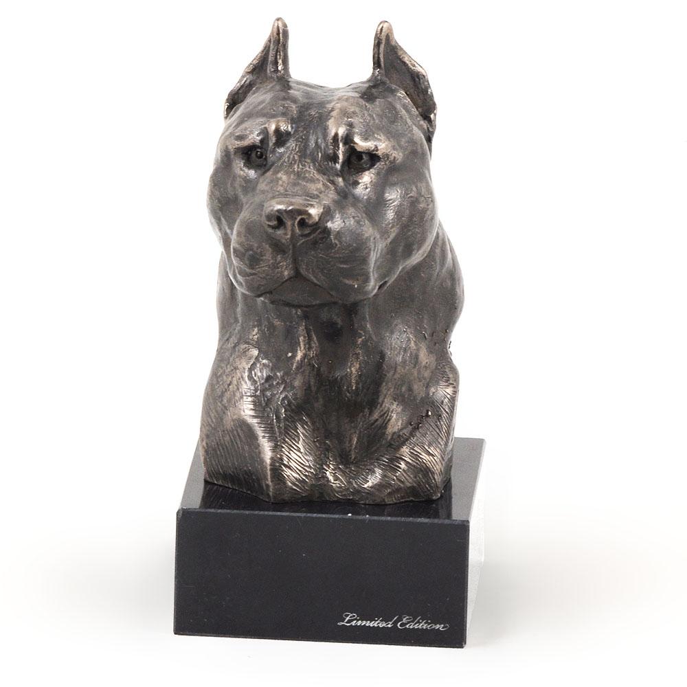 Amerykański Staffordshire Terrier, Amstaff, Amstaf I - Statuetka Psa, Popiersie Na Kamiennej Podstawie, Rzeźba, Trofeum Na Wystawę Psów Marki Art-Dog