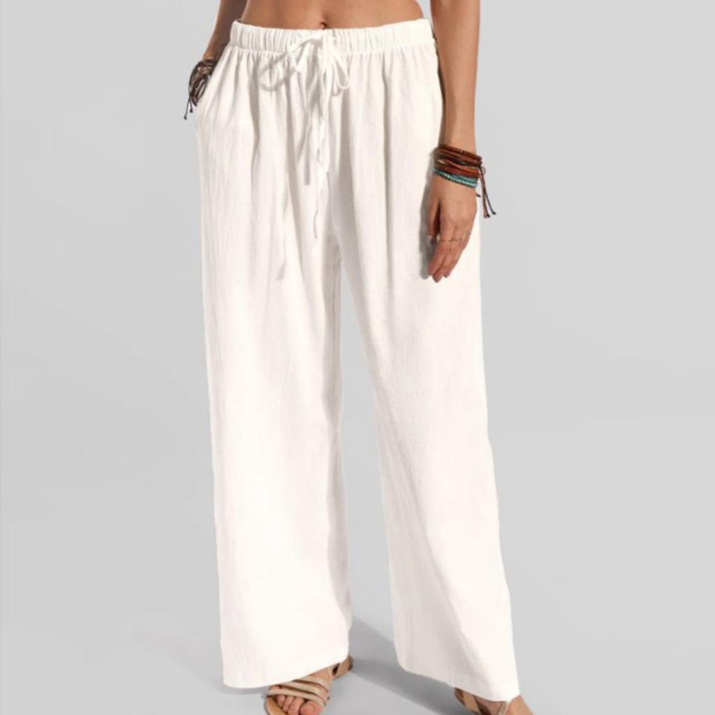 Модные женские однотонные свободные и удобные карманные брюки для отдыха