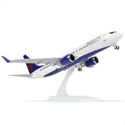 QIYUMOKE Модель самолета Delta Airlines 737 в масштабе 1/240 (Общая длина 30 см) Модель самолета Boeing 737 из смолы с подставкой, Авиационный подарок/Декор