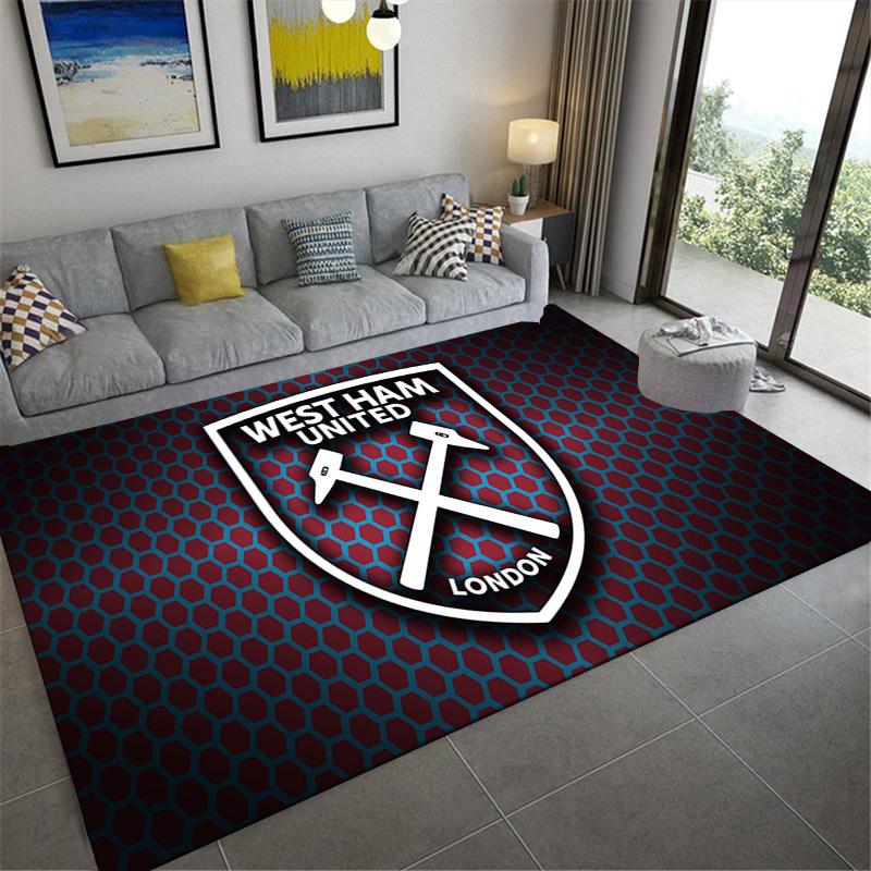 Ковер West Ham United для гостиной, спальни, дома, украшение дивана, игровой коврик для детей, нескользящий напольный коврик