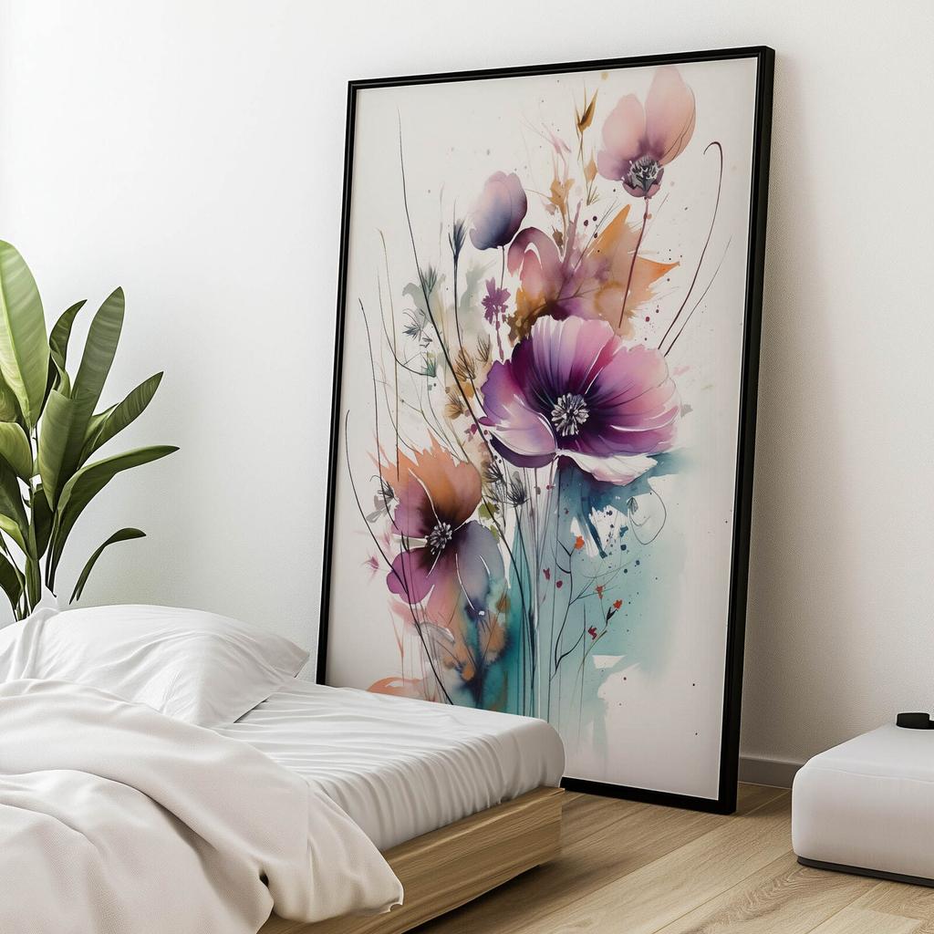 Field Bouquet Field Bouquet, 40X50 Cm, Gold Aluminum Frame, 230 Gsm Matte Paper