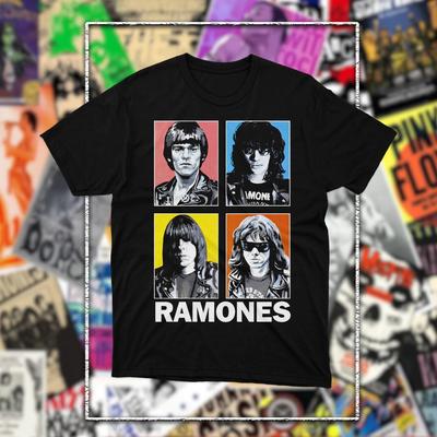 Футболка унисекс The Ramones Punk Rock 50-летний юбилей Унисекс Хлопок Короткий рукав Y2k Оверсайз Винтажная футболка Женские Популярные Топы