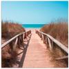 [A2865] - Фотохолст 'Bords de Mer' синий (пляж - деревянный мост) - 90x90см
