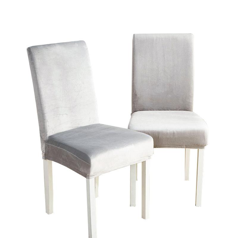 Чехол на стул из бархата Silver Fox, эластичный, однотонный, цельный, для офиса, отеля, ресторана, домашнего офиса