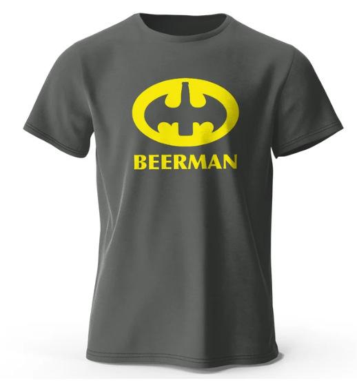 Beer print T-shirt men's and women's classic oversized fun print 3D print short-sleeved summer top