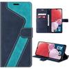 Protective Case - BOOLING - for Samsung Galaxy A13 5G/A04s - PU Leather - V Pattern - Two-tone Blue
