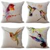 Cushion Case Linen Printed Birds Patterns Cover Car Sofa Throw Pillows Decorative Pillowcase Almofada Decorativos Cojines