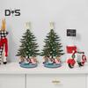 Christmas Tree Ornaments Mini Wooden Christmas Tree with Removable Ornaments Christmas Tabletop Decoration for Home Office Decor