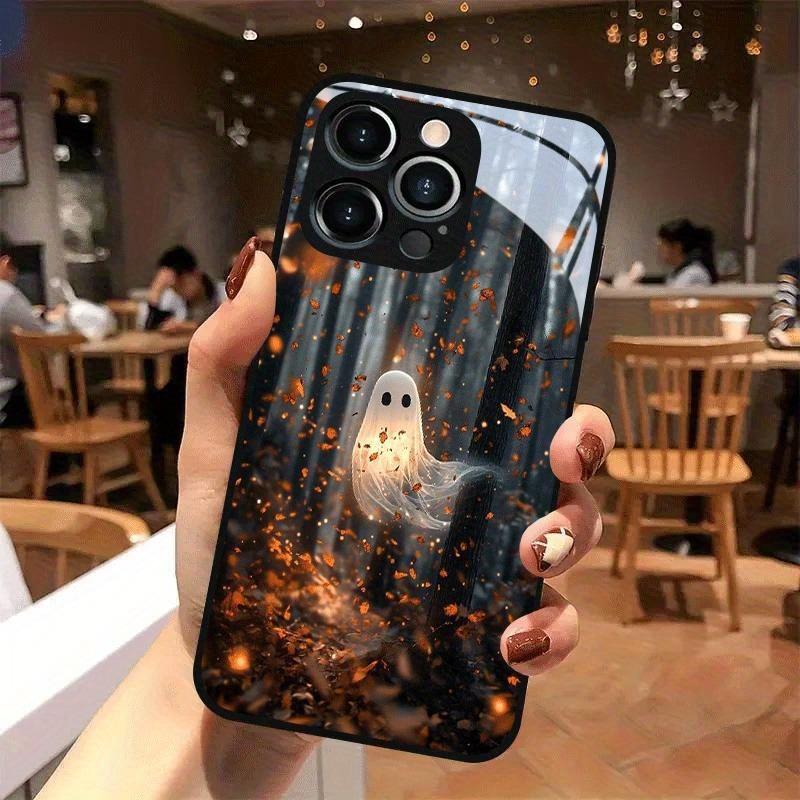Закаленное стекло с рисунком «Призрак в полночь» для iPhone 11 12 13 14 15 16 17 18 Pro Max 17 Air 7 8 Plus XS X XR Чехол
