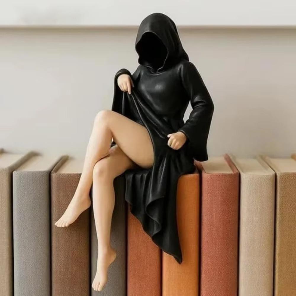 PLA 3D Mysterious Statue Black Robe Desktop Ornaments New Bookshelf Sculpture Halloween Decor
