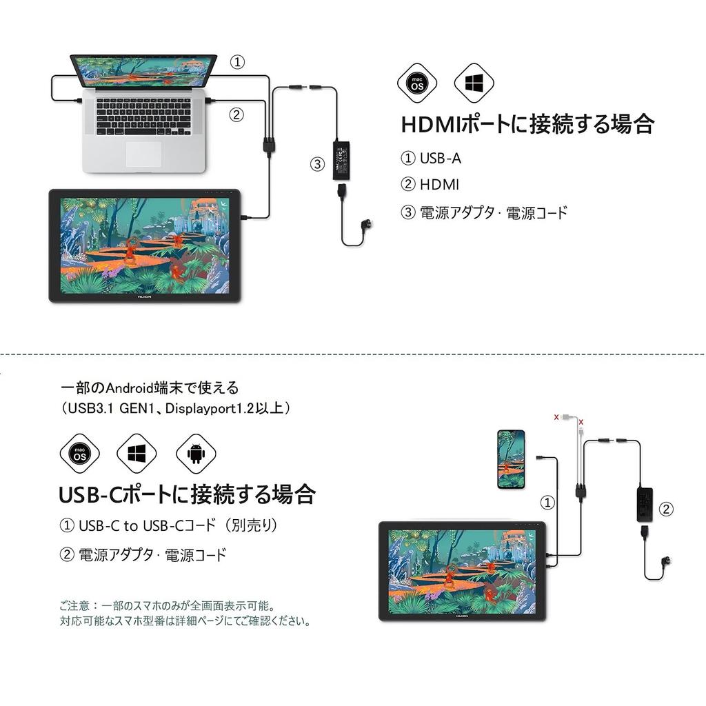HUION Liquid Tab Kamvas 24 QHD LCD Pen Tablet No Charging Required Pen PW517 8192 Level Pressure Sensitivity Tilt Detection Film No Parallax Drawing
