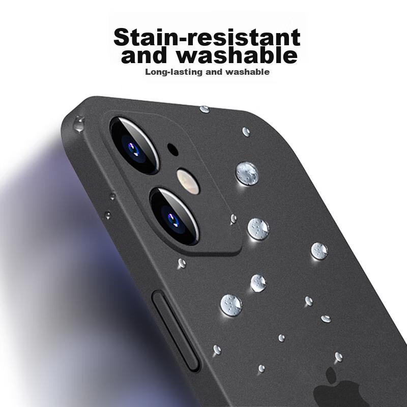 NEYAA IPhone 12 Case, IPhone 12 Protective Cover with Full Lens Protection, Ultra-Thin Transparent Frosted Shockproof Soft Case, Distant Mountain Blue
