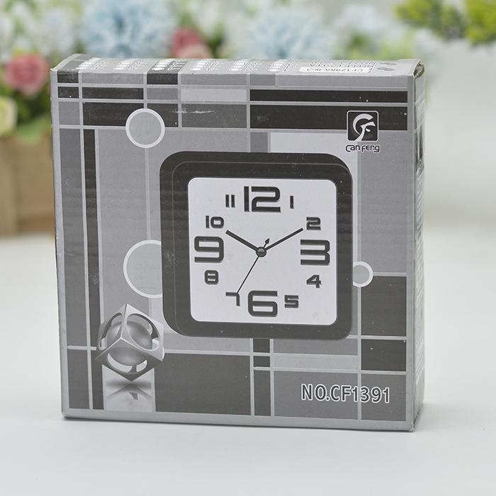 Korean version of cartoon three-dimensional digital square alarm clock student bedside clock student table stationery company gifts