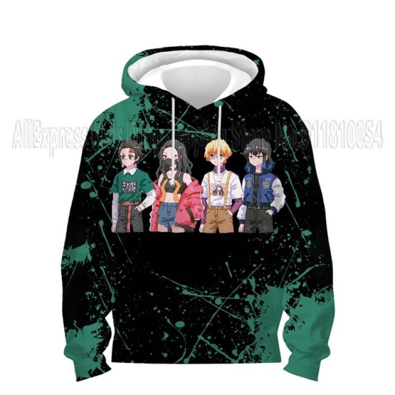 Малыши Демон Slayer 3D принт толстовки детские аниме толстовки мальчики девочки мультфильм свитера детские топы пальто Sudadera Escolar