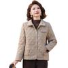 Autumn lapel rhombus cotton clothes mother's new women's padded jacket