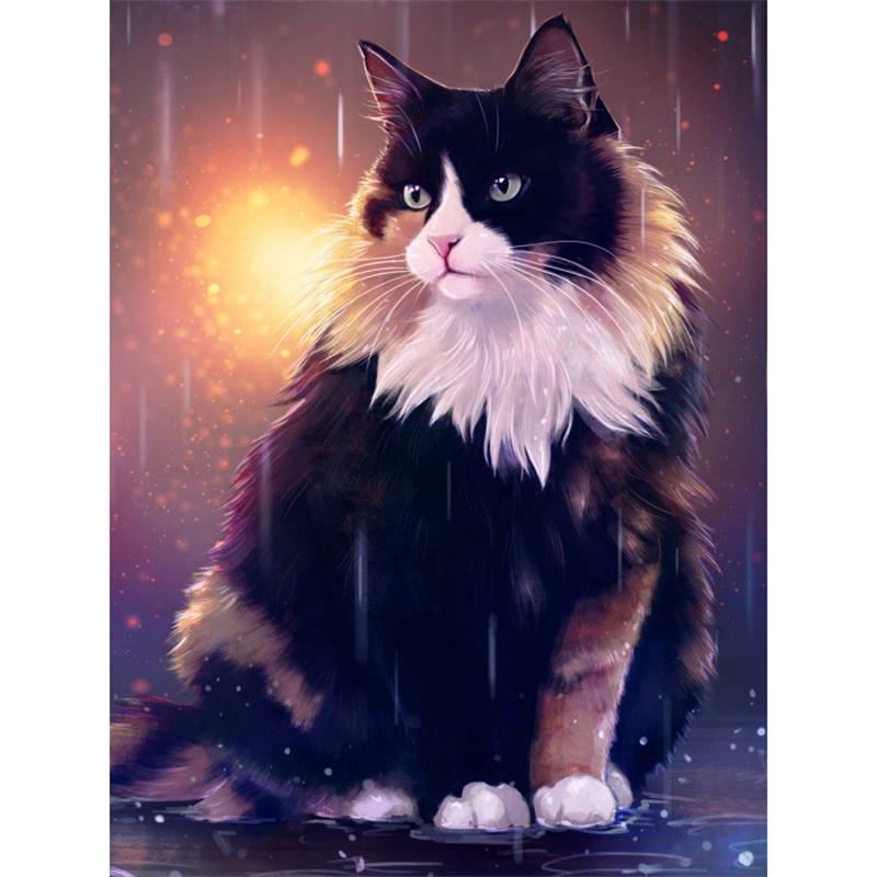 5D DIY Алмазная вышивка Кошка Лиса Полный круглый бриллиант Украшение для дома Алмазная картина Попугай Животное Набор для домашнего декора Подарок