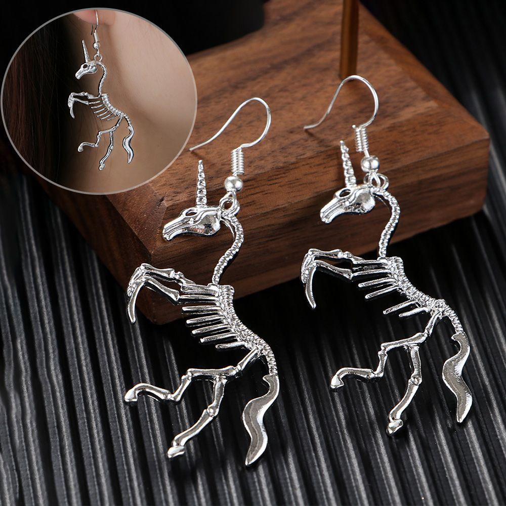 Jewelry Wedding Party Girl Women Gift Dangle Earrings Novel Horse Pendant Skeleton Drop Earrings