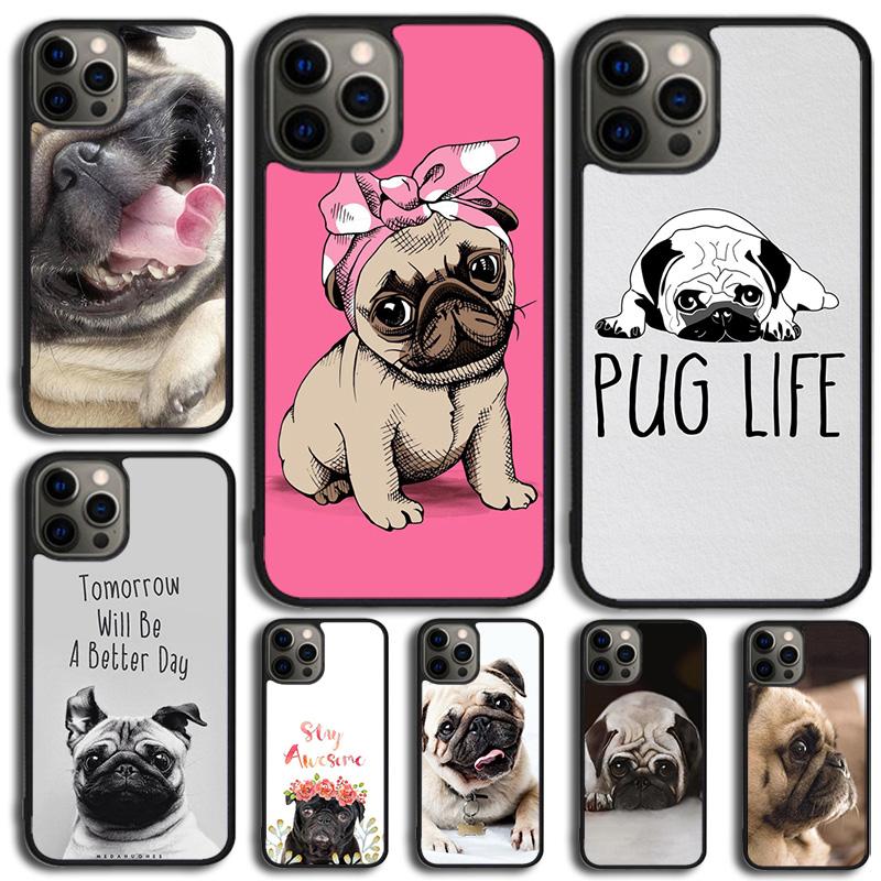 МИНУЛАЯ ЩЕНЯЧЬЯ СОБАКА МОПС Чехол для телефона Для iPhone 17 Air 16 15 14 SE 2020 11 12 13 Pro MAX Plus