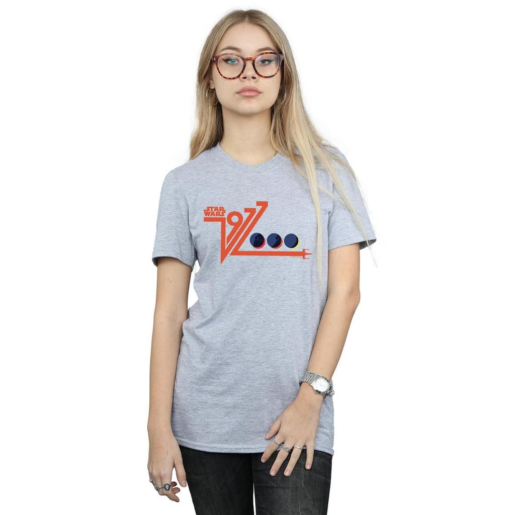 Star Wars Womens/Ladies Retro 1977 Death Star Cotton Boyfriend T-Shirt