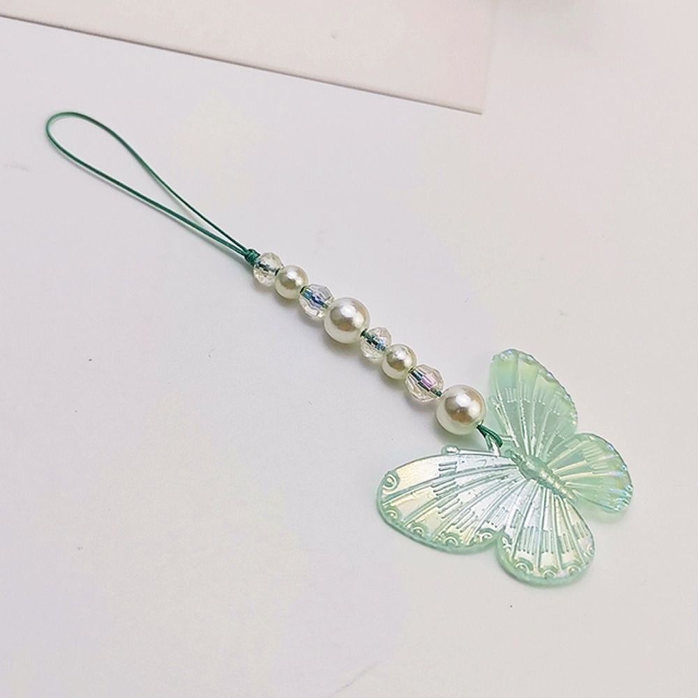 Подвеска на цепочку для телефона, ремешок на руку, светящаяся бабочка, ремешок для мобильного телефона