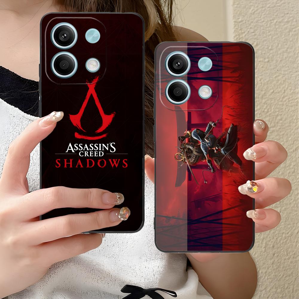 Чехол для телефона Assassin Shadow для Xiaomi Redmi Note 14 13 12 11 10 9 S A Pro Plus Lite 5G Черная крышка Мобильные телефоны Смартфон
