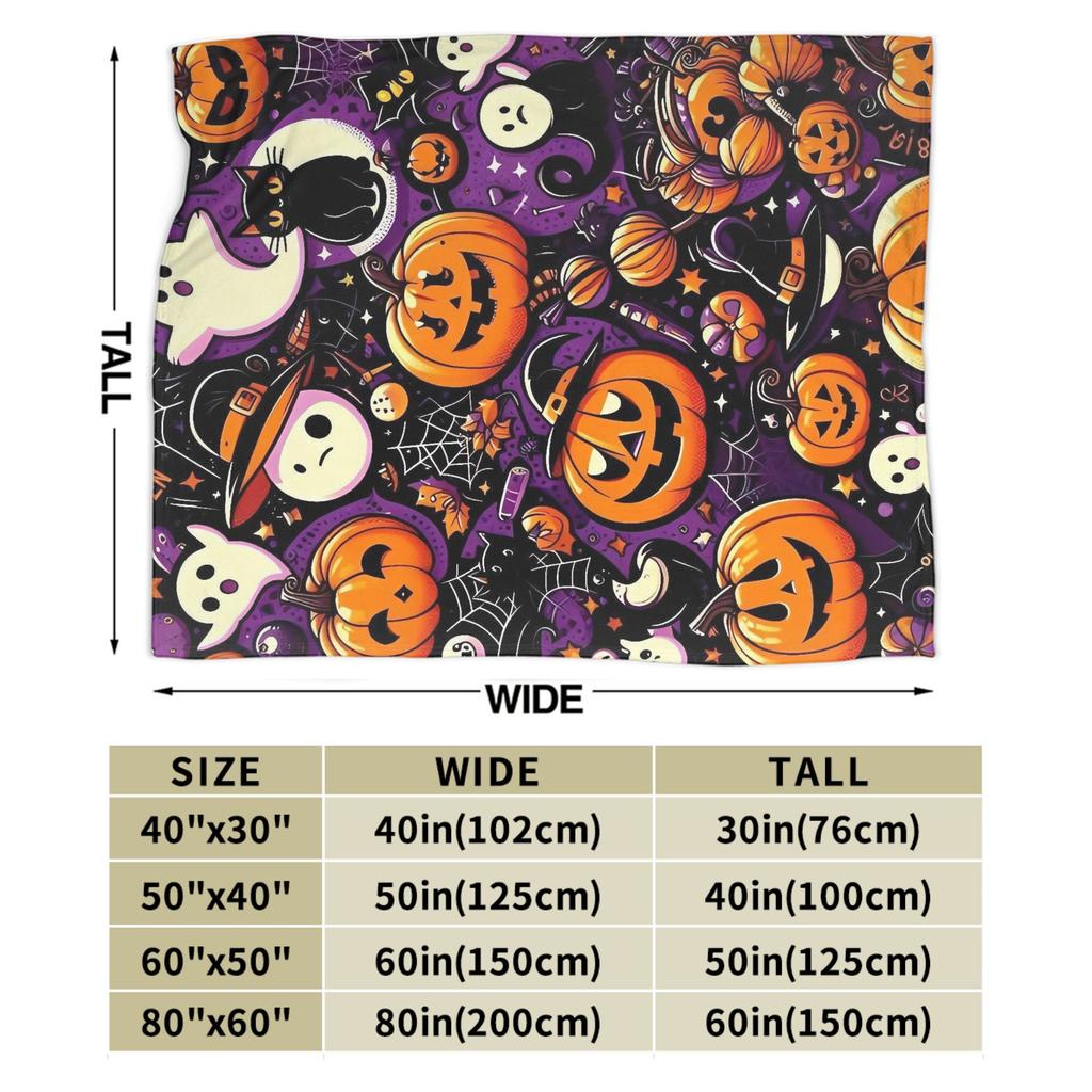 Halloween Theme Pattern Super Soft Blanket Kids Plush Bedding Throws Novelty Outdoor Flannel Bedspread Sofa Bed Cover