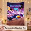 Custom Personalized Tapestry,Rocket League Print Custom Name Text Wall Art Hanging for Bedroom