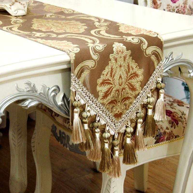 Высококачественные жаккардовые столы, флаг, хлопок, лен, цветочная живопись, дорожка для стола, домашний декор, ТВ, чай, обеденная скатерть, коврик, подвеска с кисточкой