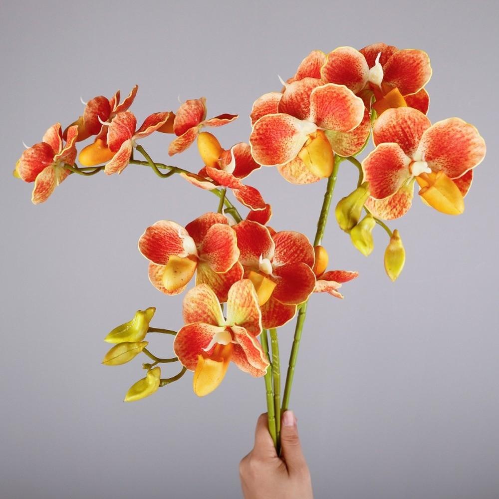 Plastic EVA Orchid Flower 67cm 26.38in Fake Flowers Living Room Desktop