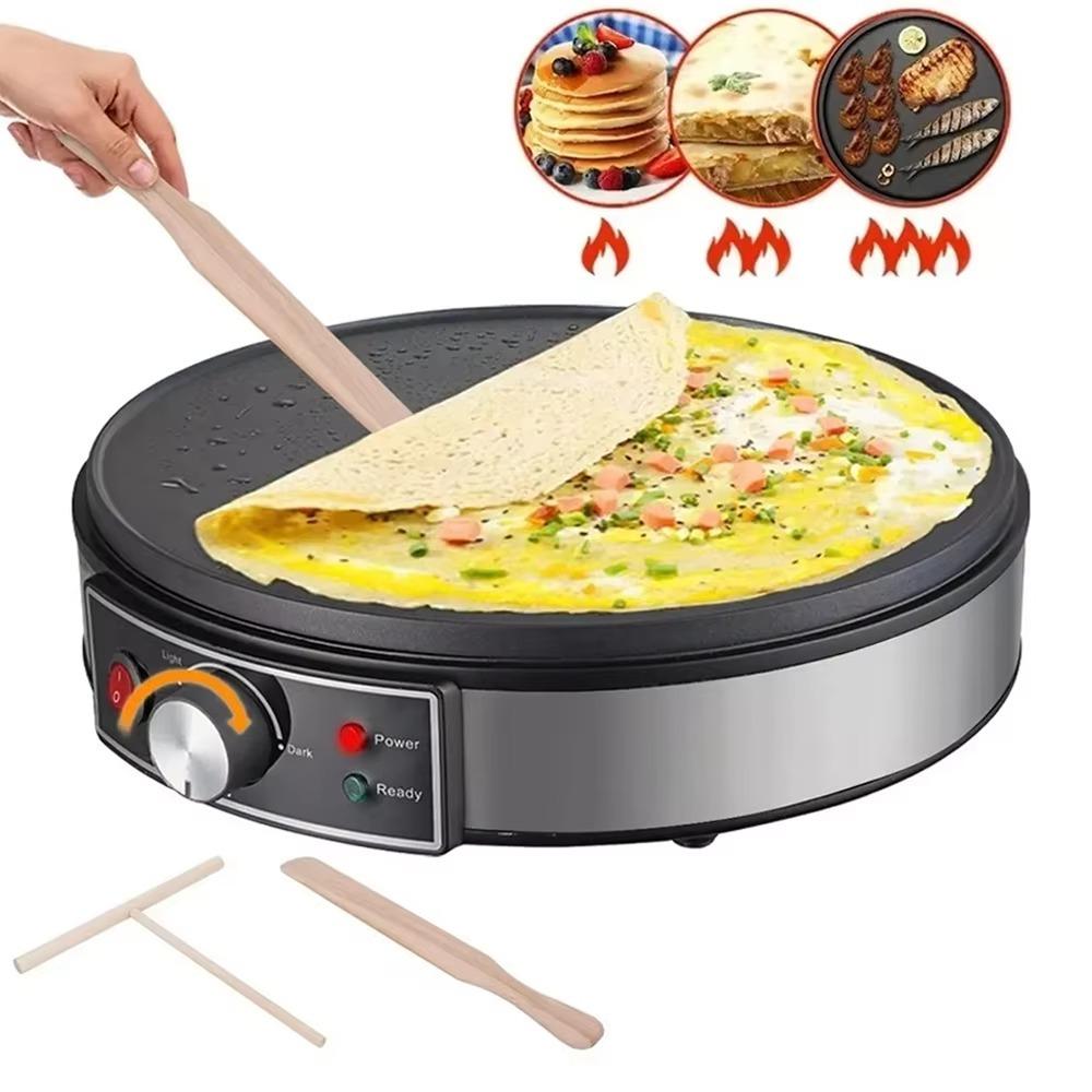 Aluminum Electric Crepe Maker Round Electric Grilling Pan Electric Pancake Machine Breakfast