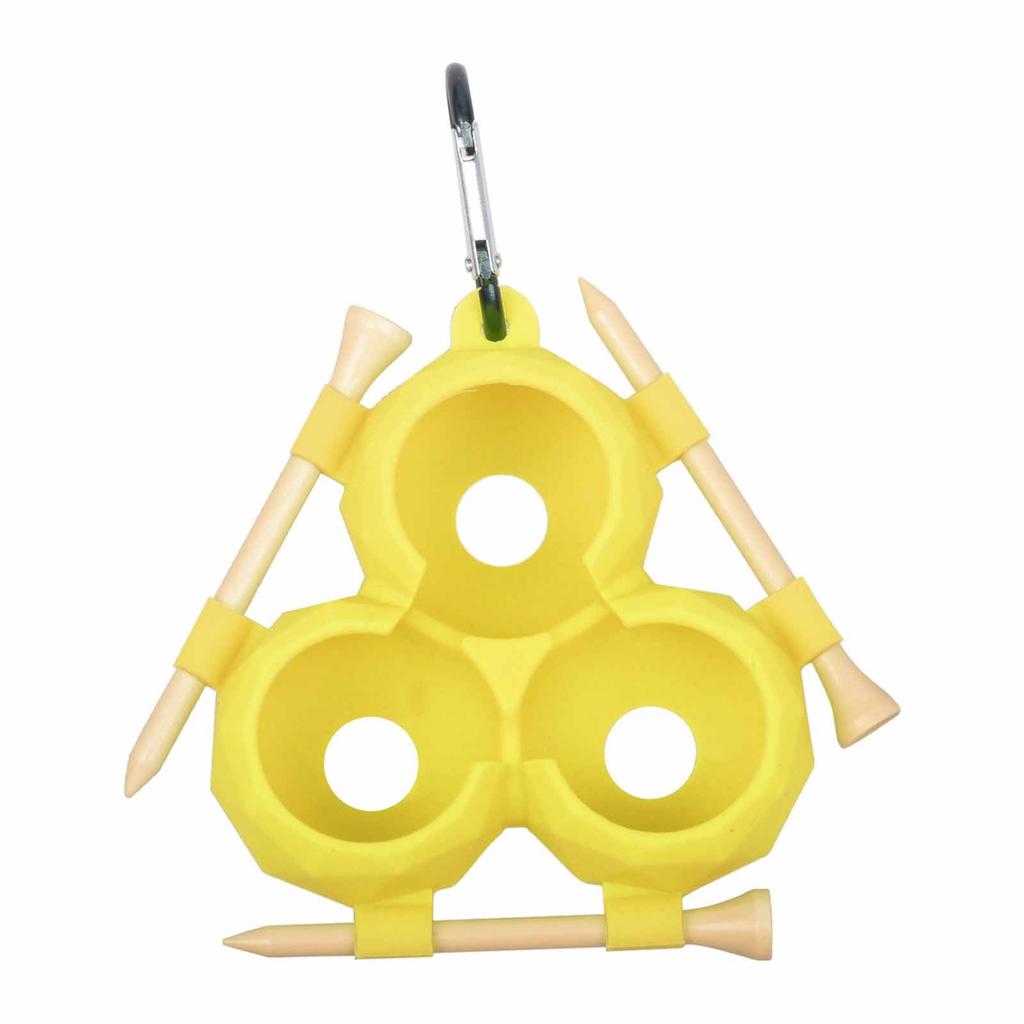 Silicone Golf Ball Holder, 3-Ball Capacity  Storage Case, Portable Golf Accessory with Clip,  Silicone Protective Cover for Golf Balls