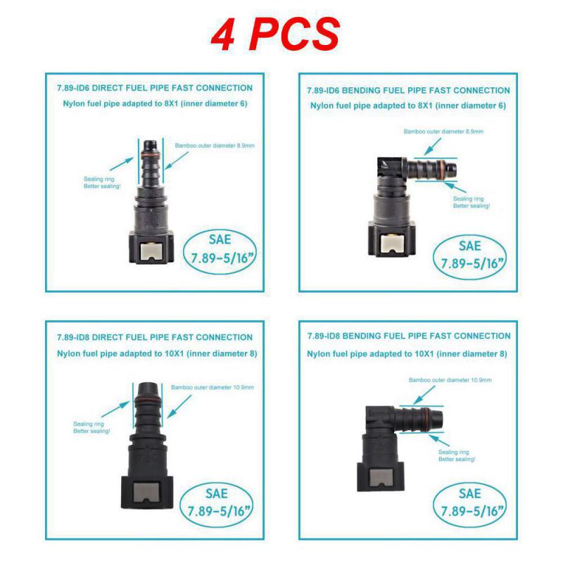 2/3/4 шт. Автомобильный соединитель топливной магистрали, отсоединяющий резиновый нейлоновый масляный трубопровод, быстрая сборка без инструментов, автомобильные аксессуары