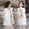 Women Autumn Winter Short Hooded Vest Coat With Belt Outwear Overcoat Oversized Puffer Jacket Cotton Padded Parkas Waistcoat