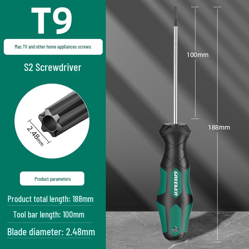Green Forest Magnetic Hex & Mi Word Screwdriver Set: T8, T15, T20, T25, T30