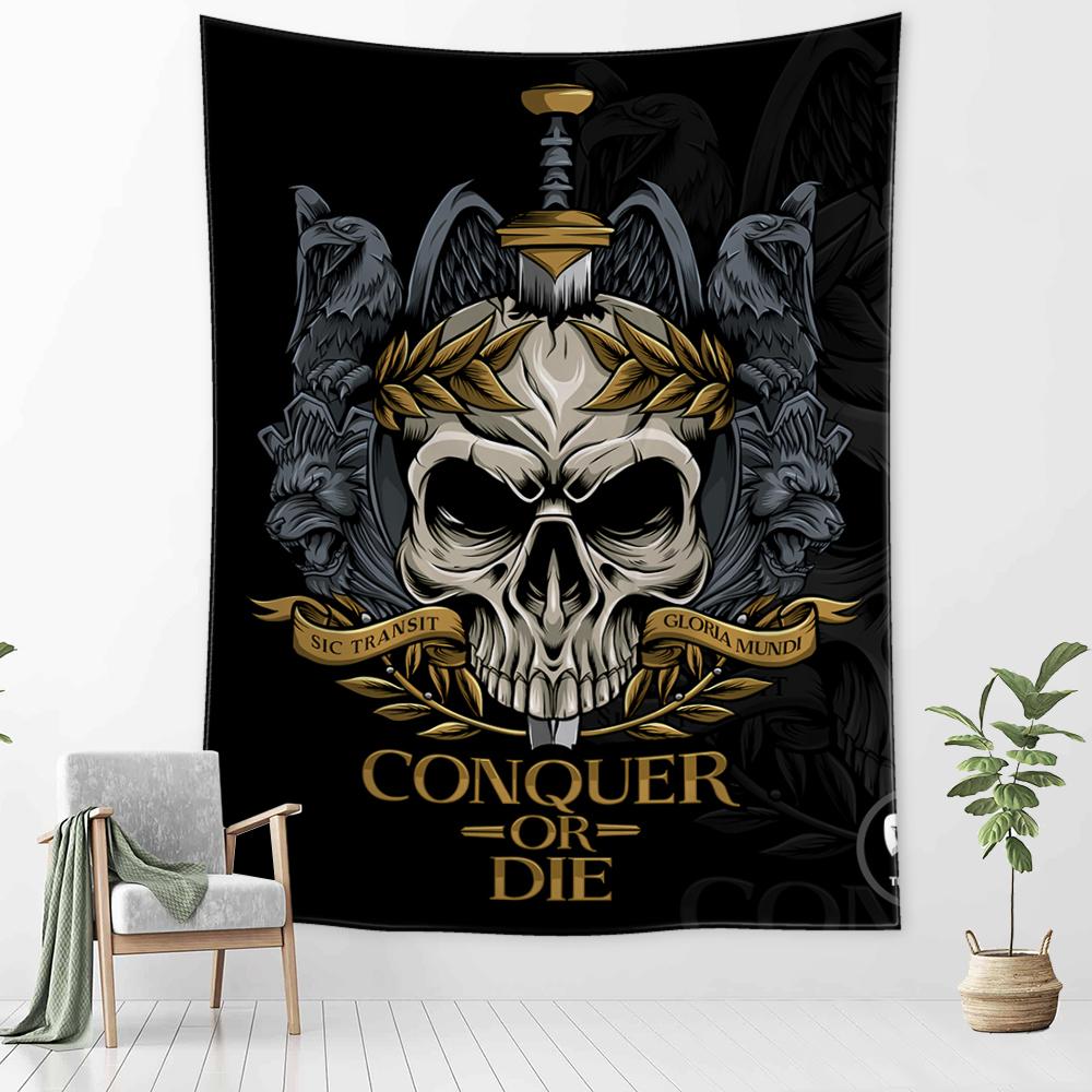 Гобелен с головой человека викинга, древнее психоделическое колдовство, загадочный настенный богемный декор для комнаты, общежития