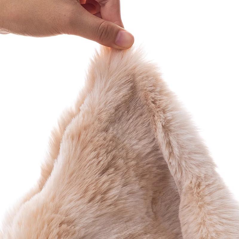 Winter Rabbit Plush Sofa Cushion Thickened Seat Cushion Non-Slip High-End All-Inclusive Leather Sofa Cover Straight Row Sofa Cover