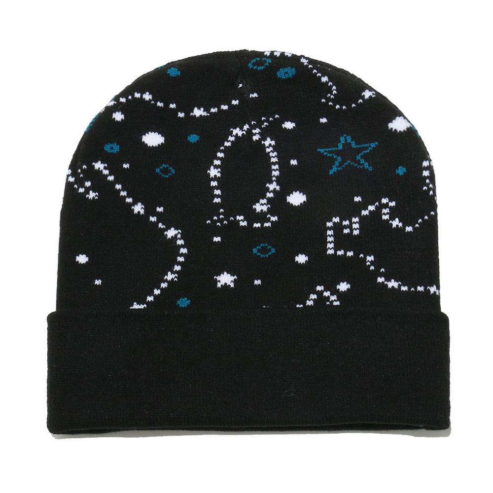 Autumn and winter new wool hat women's casual versatile cute colored love jacquard knitted hat couple