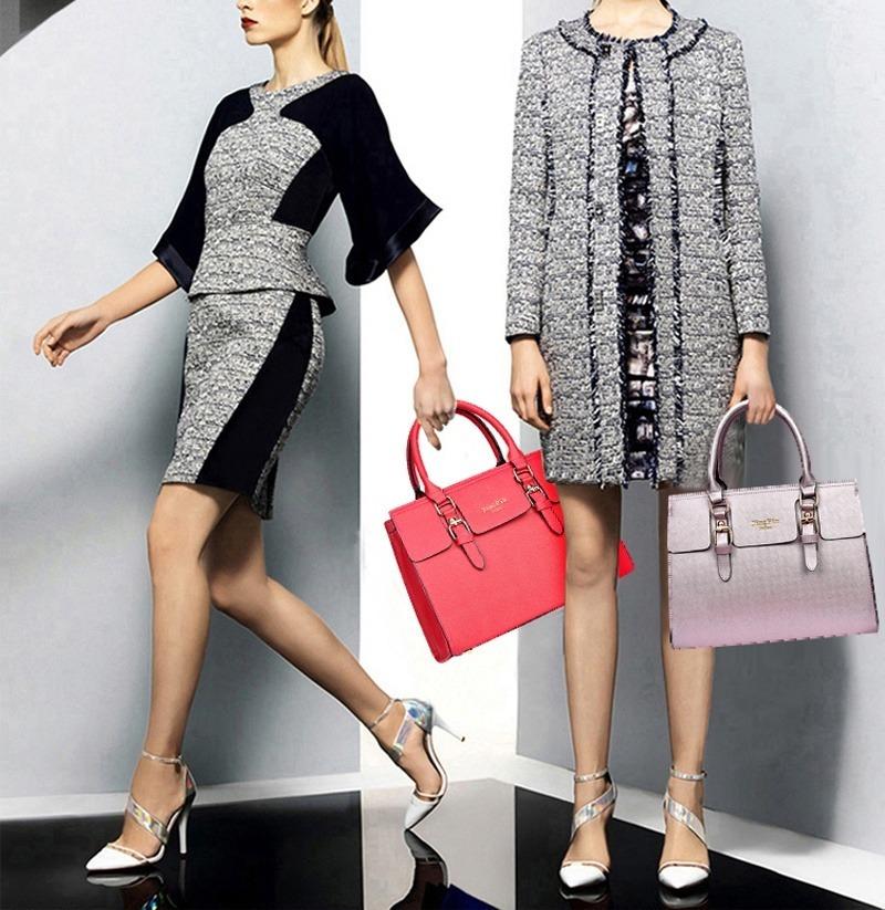 Women Fashion 5Pcs Handbag Set PU Leather Shoulder Bag Crossbody Bag Purse Set