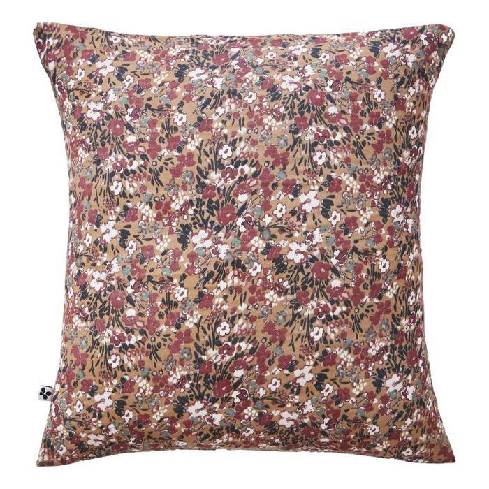 Taie d'oreiller imprimée "Capucine" 60 x 60 cm & 50 x 70 cm "Gaze de Coton" - Capucine Camel - 60 x 60 cm - Capucine Camel -