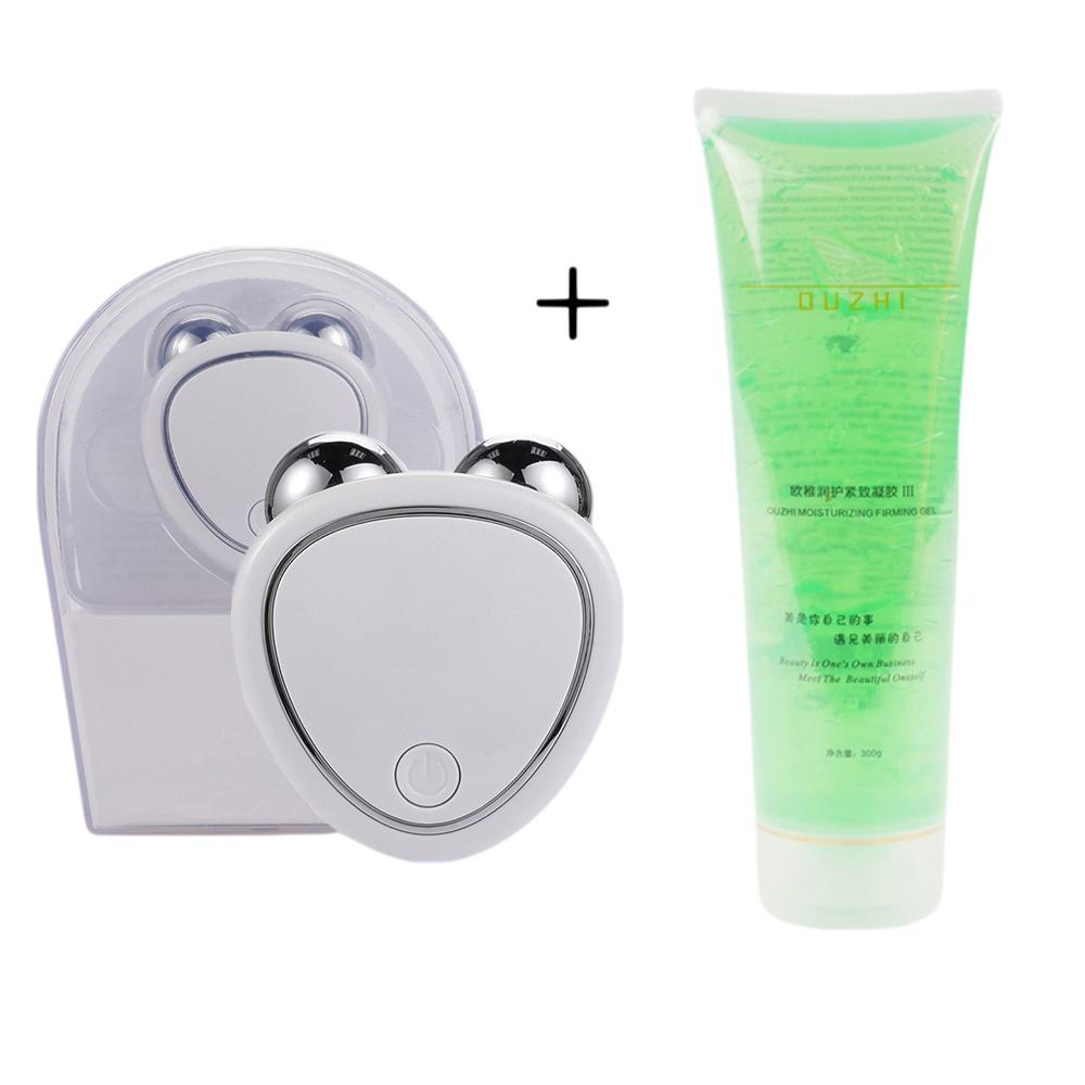 Beauty Massager Холодный гель Микротоковая подтяжка лица V-образный ролик против морщин Подтяжка кожи Омоложение Подтяжка лица Похудение
